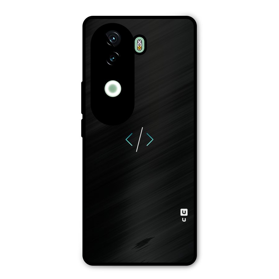 Minimal Dark Coding Metal Back Case for iQOO Z9s