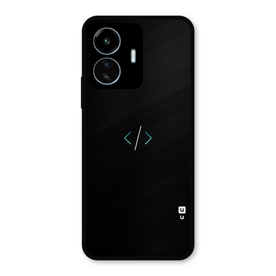Minimal Dark Coding Metal Back Case for vivo iQOO Z6 Lite 5G