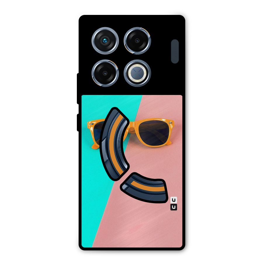 Minimal Glasses Metal Back Case for Infinix GT 20 Pro