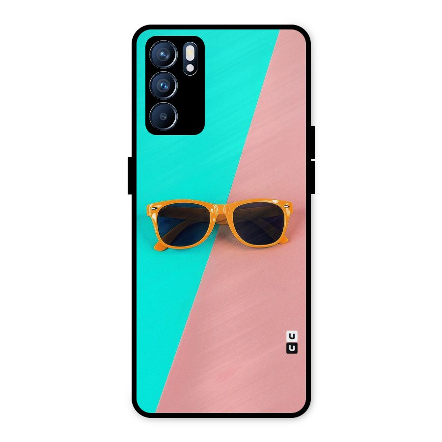Minimal Glasses Metal Back Case for Oppo Reno6 5G