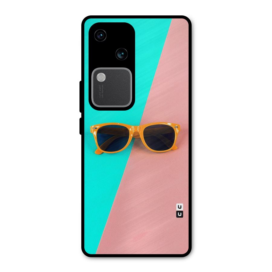Minimal Glasses Metal Back Case for Vivo V30 Pro
