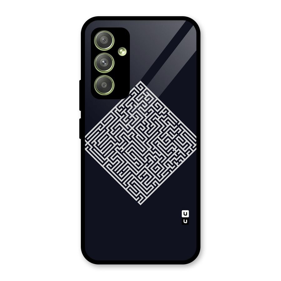 Minimal Maze Pattern Glass Back Case for Galaxy A54