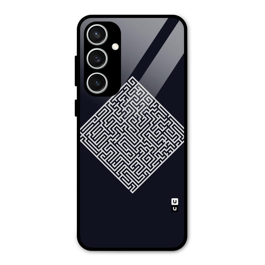 Minimal Maze Pattern Glass Back Case for Galaxy S23 FE