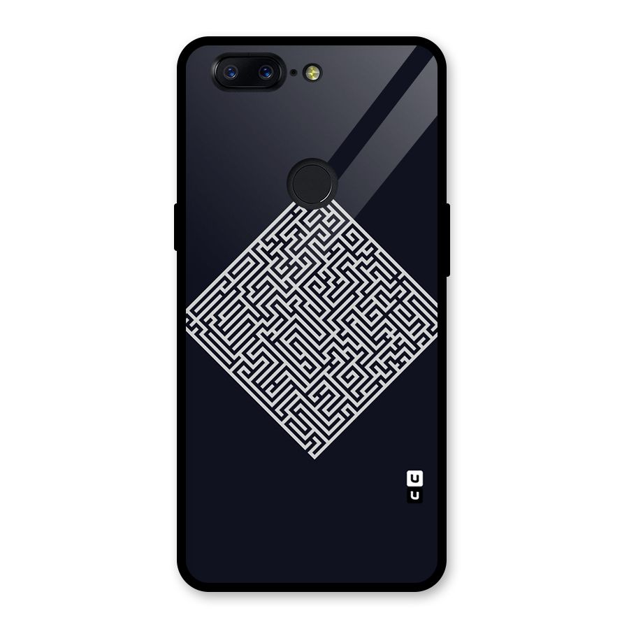 Minimal Maze Pattern Glass Back Case for OnePlus 5T