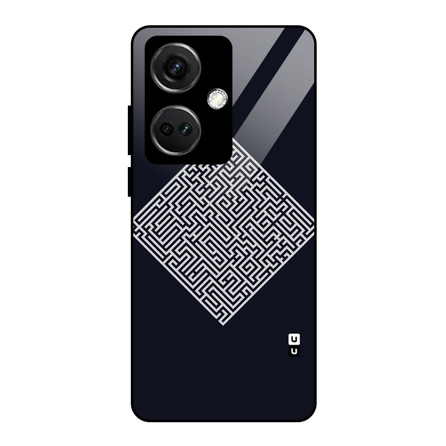 Minimal Maze Pattern Glass Back Case for OnePlus Nord CE 3 5G
