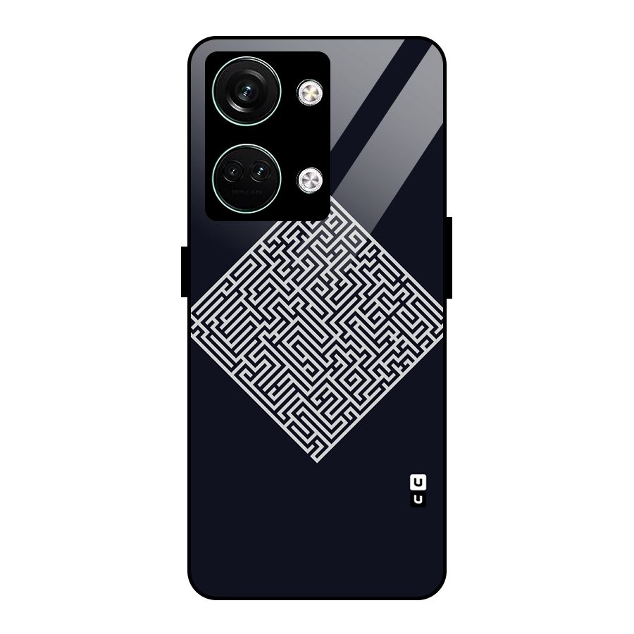 Minimal Maze Pattern Glass Back Case for Oneplus Nord 3