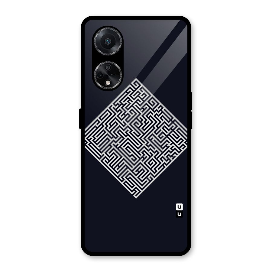 Minimal Maze Pattern Glass Back Case for Oppo F23
