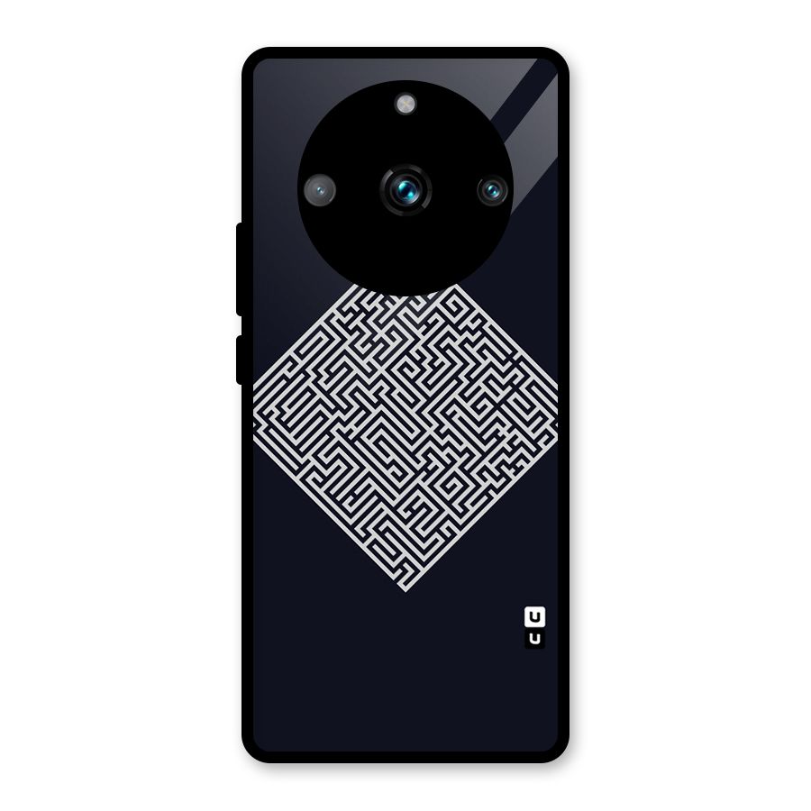 Minimal Maze Pattern Glass Back Case for Realme Narzo 60 Pro