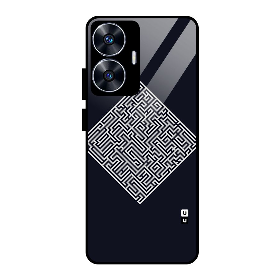 Minimal Maze Pattern Glass Back Case for Realme Narzo N55
