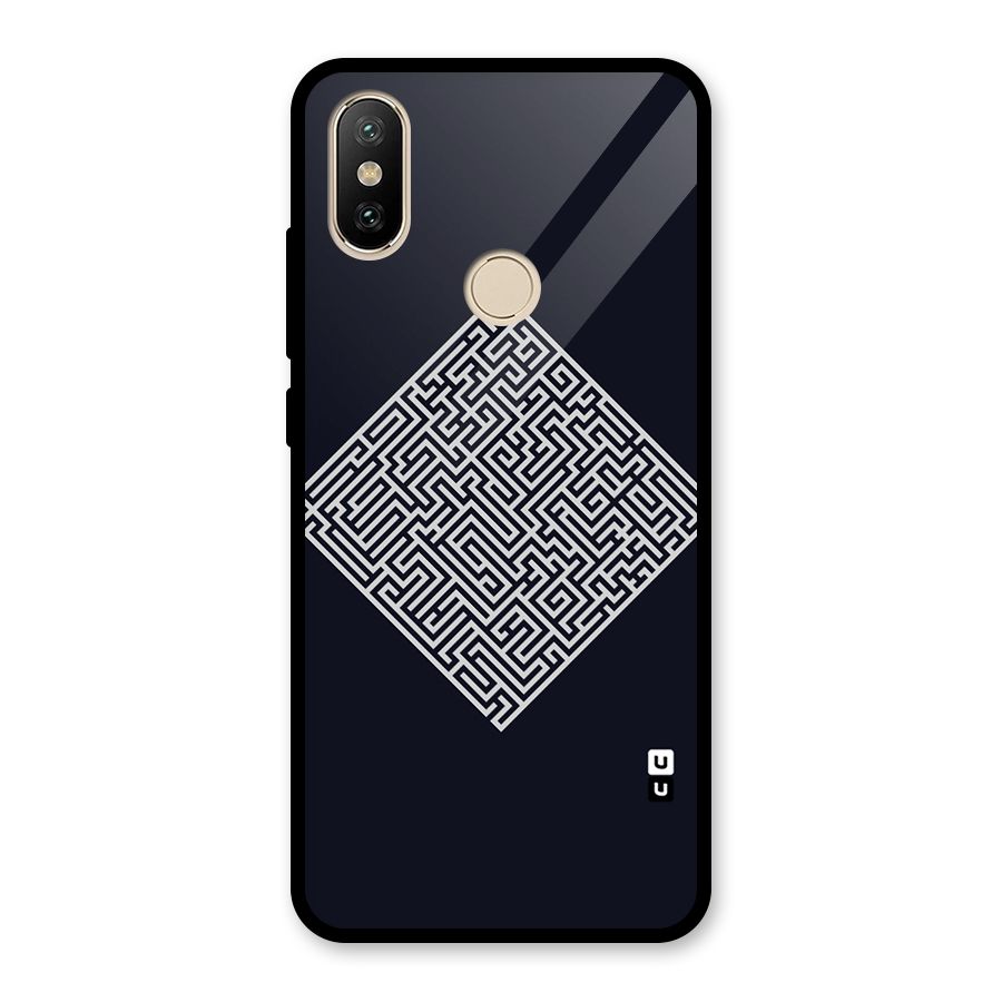 Minimal Maze Pattern Glass Back Case for Redmi A2