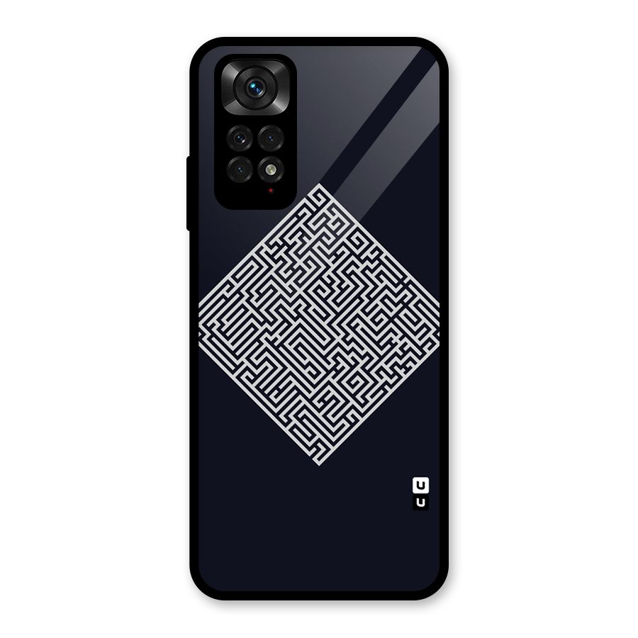 Minimal Maze Pattern Glass Back Case for Redmi Note 11S