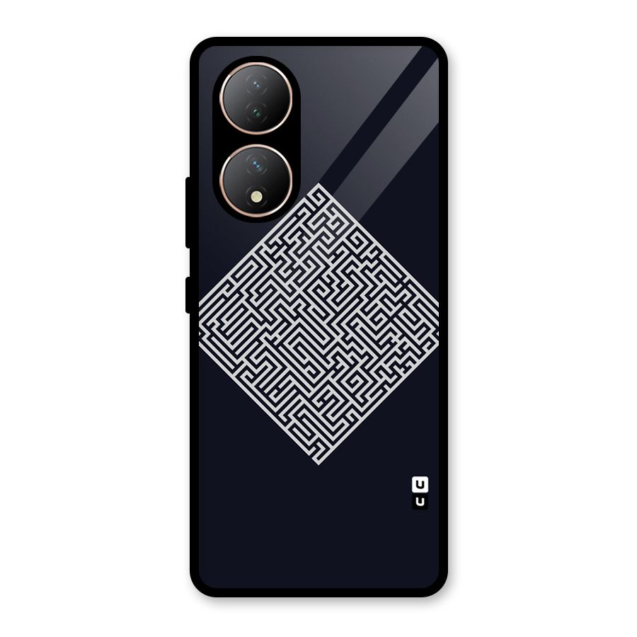 Minimal Maze Pattern Glass Back Case for Vivo Y100A