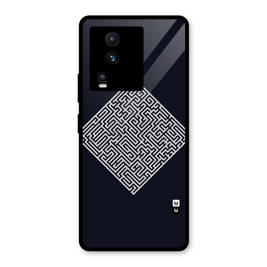 Minimal Maze Pattern Glass Back Case for Vivo iQOO Neo 7 Pro