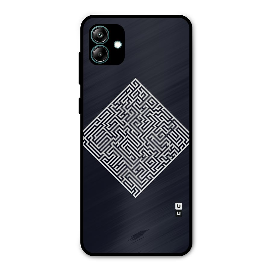 Minimal Maze Pattern Metal Back Case for Galaxy A04