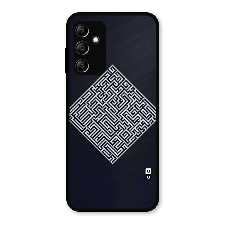 Minimal Maze Pattern Metal Back Case for Galaxy A14 5G