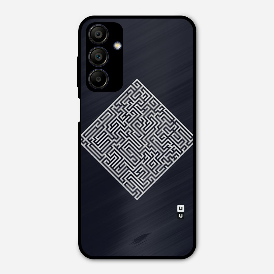 Minimal Maze Pattern Metal Back Case for Galaxy A15 5G