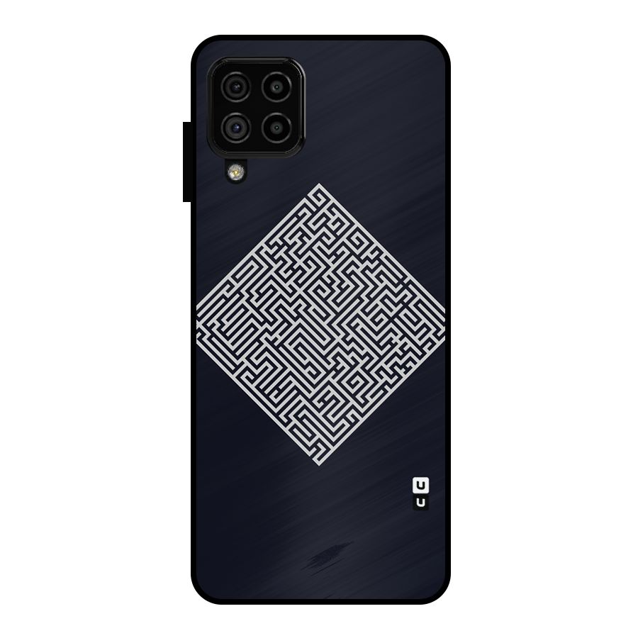 Minimal Maze Pattern Metal Back Case for Galaxy A22 4G