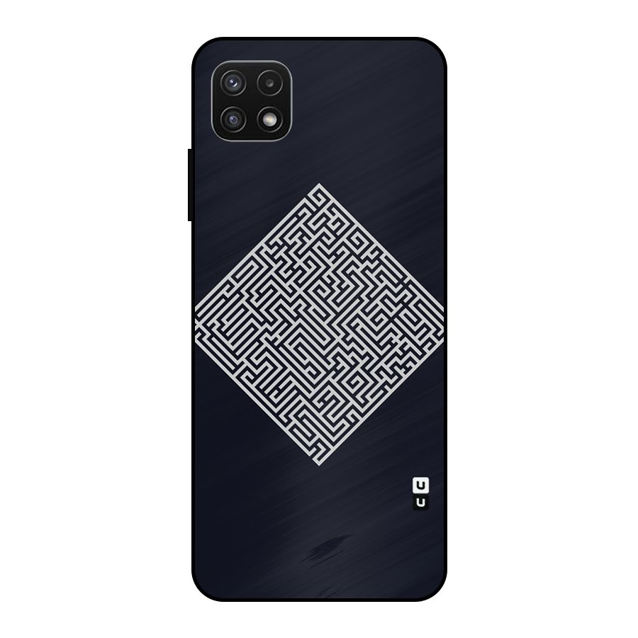 Minimal Maze Pattern Metal Back Case for Galaxy A22 5G