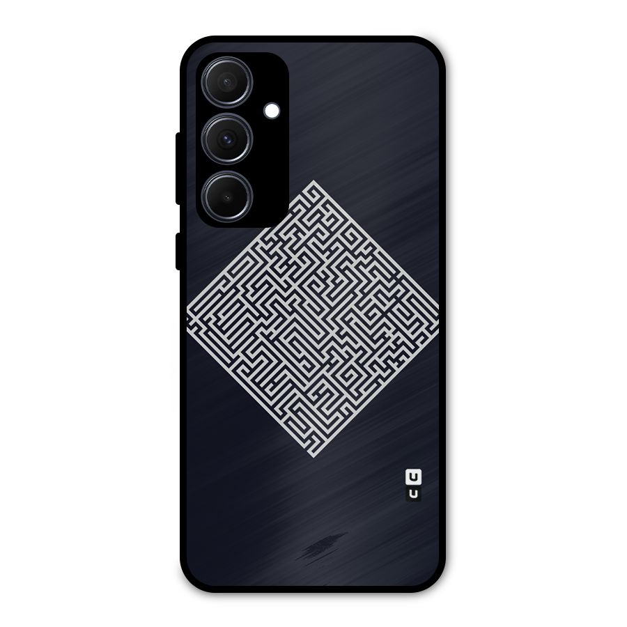 Minimal Maze Pattern Metal Back Case for Galaxy A35