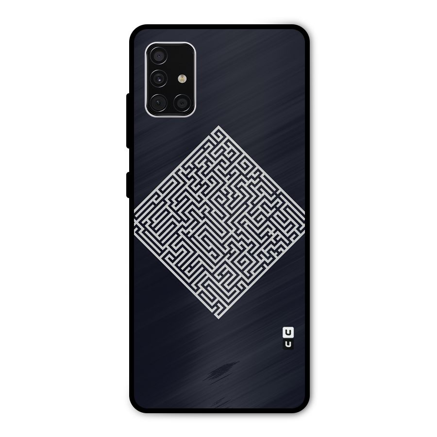 Minimal Maze Pattern Metal Back Case for Galaxy A51