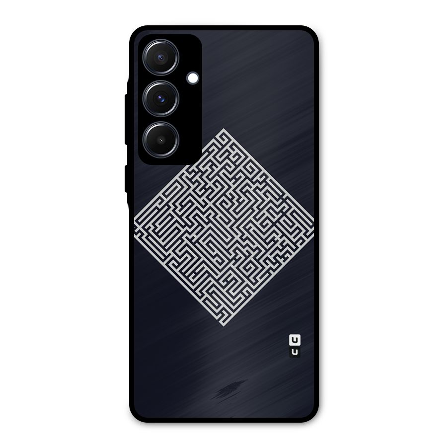 Minimal Maze Pattern Metal Back Case for Galaxy A55