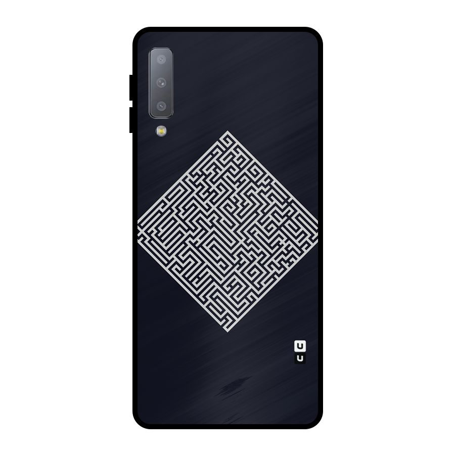 Minimal Maze Pattern Metal Back Case for Galaxy A7 (2018)