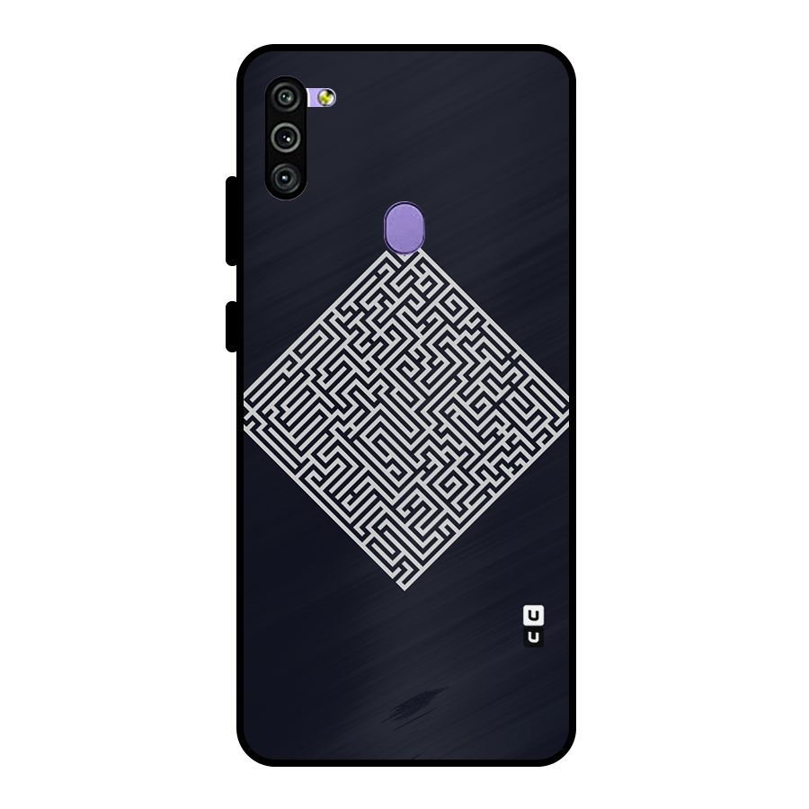 Minimal Maze Pattern Metal Back Case for Galaxy M11