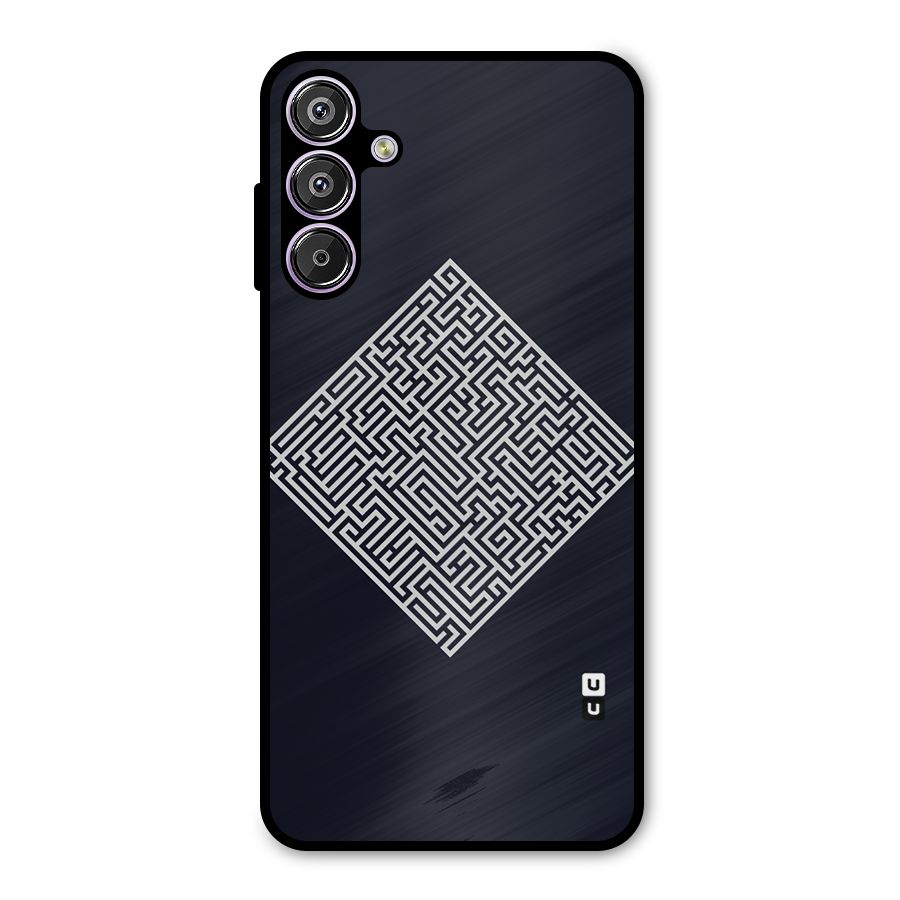 Minimal Maze Pattern Metal Back Case for Galaxy M15