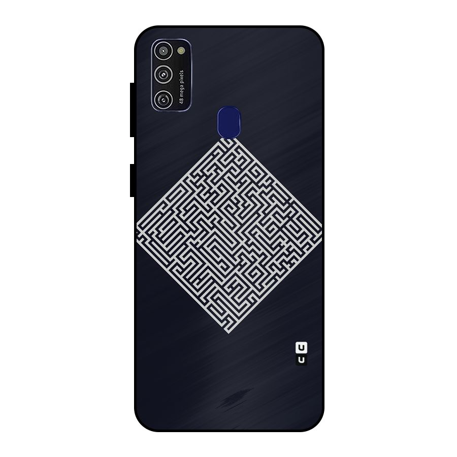 Minimal Maze Pattern Metal Back Case for Galaxy M21