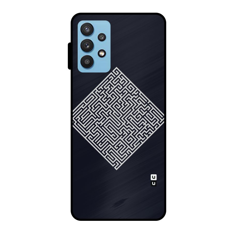 Minimal Maze Pattern Metal Back Case for Galaxy M32 5G