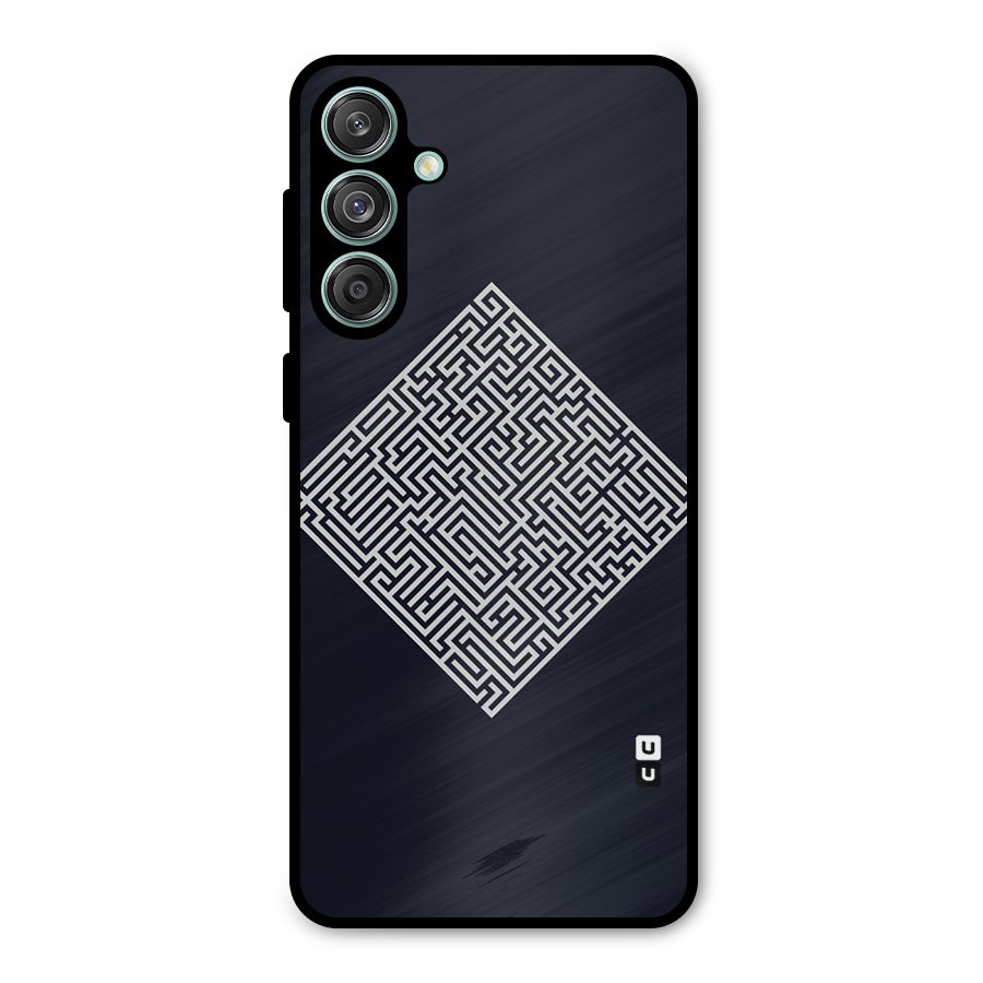 Minimal Maze Pattern Metal Back Case for Galaxy M55 5G