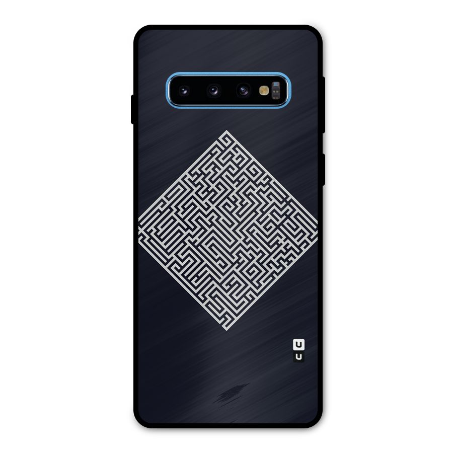 Minimal Maze Pattern Metal Back Case for Galaxy S10