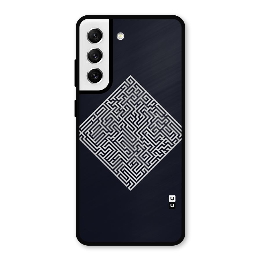 Minimal Maze Pattern Metal Back Case for Galaxy S21 FE 5G