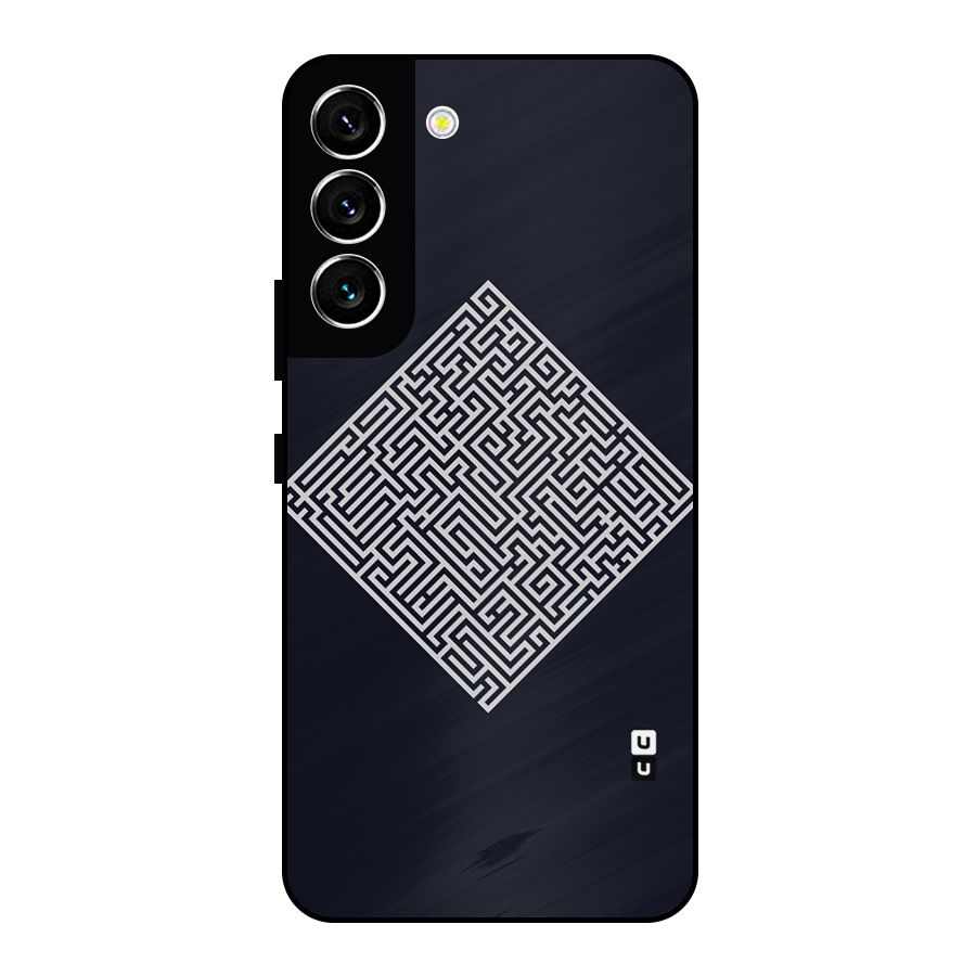 Minimal Maze Pattern Metal Back Case for Galaxy S22 5G