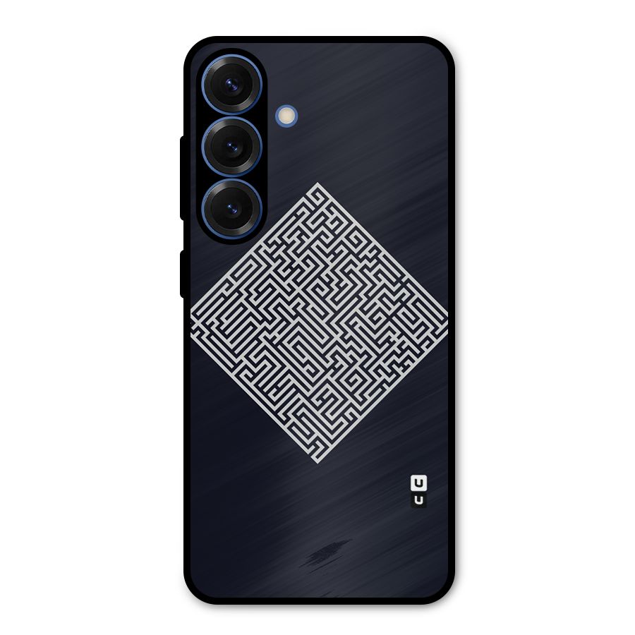 Minimal Maze Pattern Metal Back Case for Galaxy S25