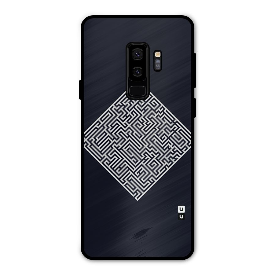 Minimal Maze Pattern Metal Back Case for Galaxy S9 Plus