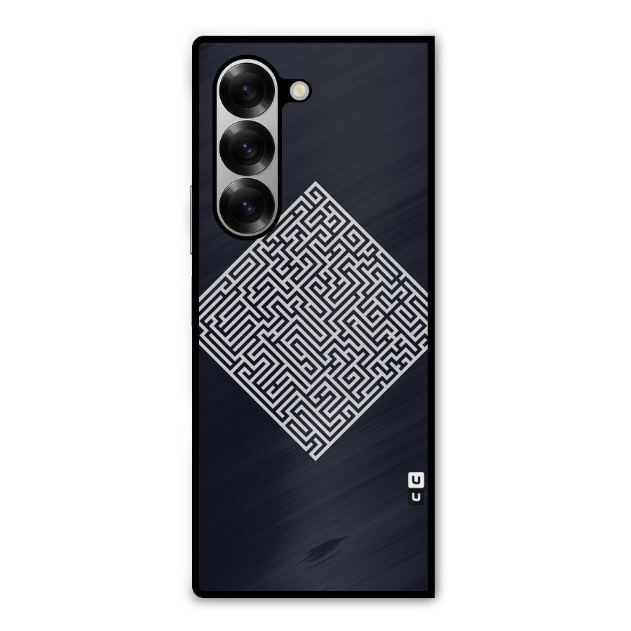 Minimal Maze Pattern Metal Back Case for Galaxy Z Fold6