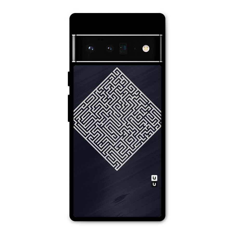 Minimal Maze Pattern Metal Back Case for Google Pixel 6 Pro