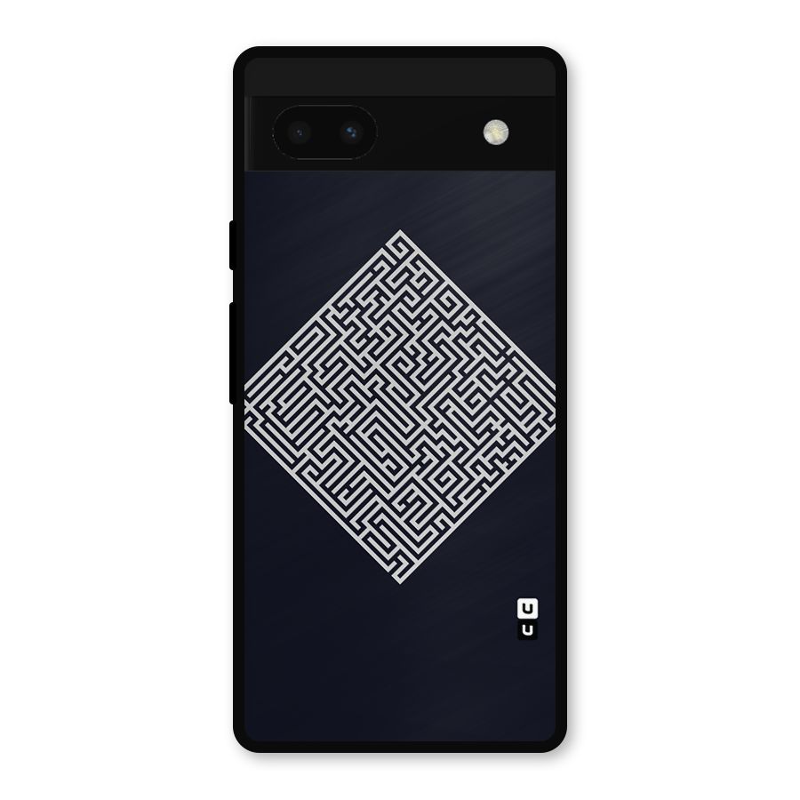 Minimal Maze Pattern Metal Back Case for Google Pixel 6a