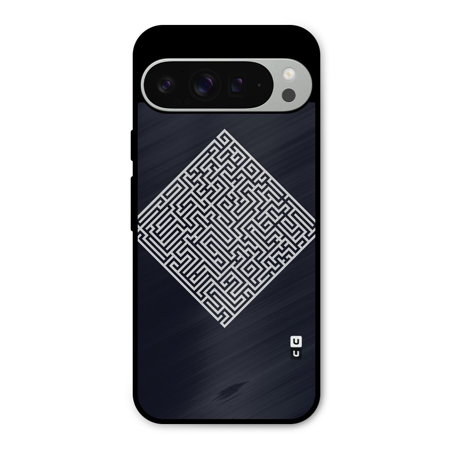 Minimal Maze Pattern Metal Back Case for Google Pixel 9 Pro XL