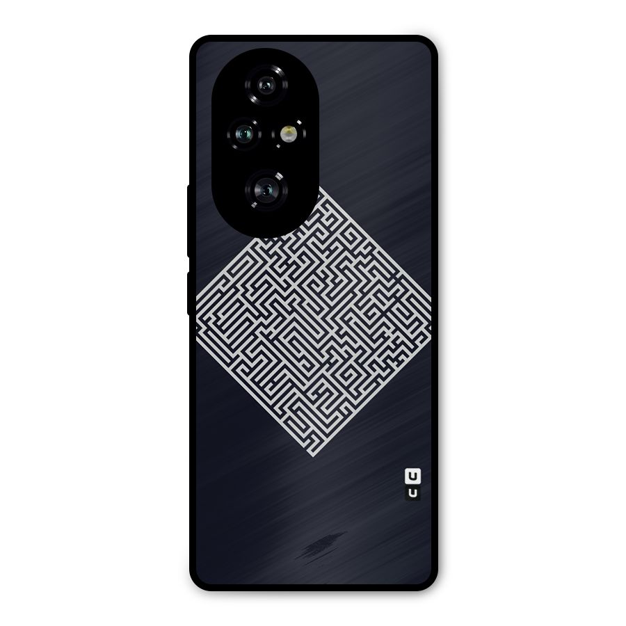 Minimal Maze Pattern Metal Back Case for Honor 200 Pro