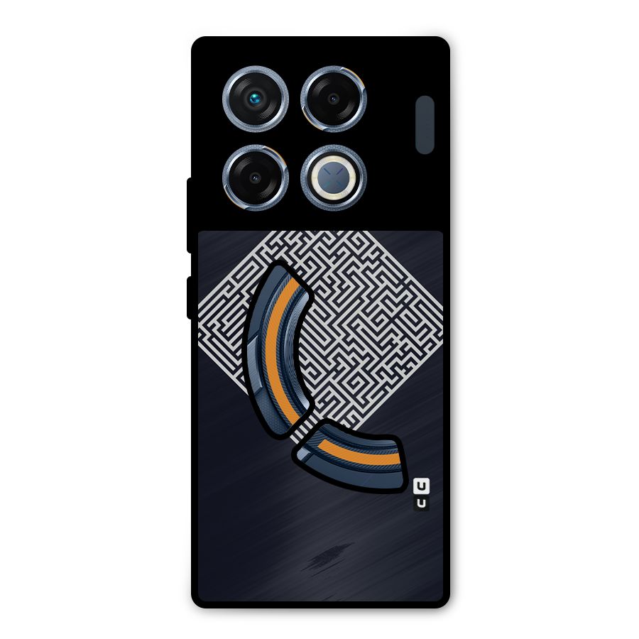 Minimal Maze Pattern Metal Back Case for Infinix GT 20 Pro
