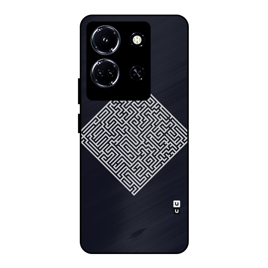 Minimal Maze Pattern Metal Back Case for Infinix Note 30 5G