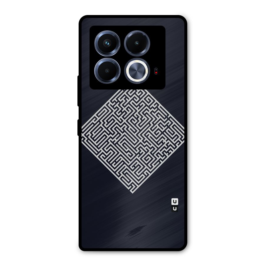 Minimal Maze Pattern Metal Back Case for Infinix Note 40 5G
