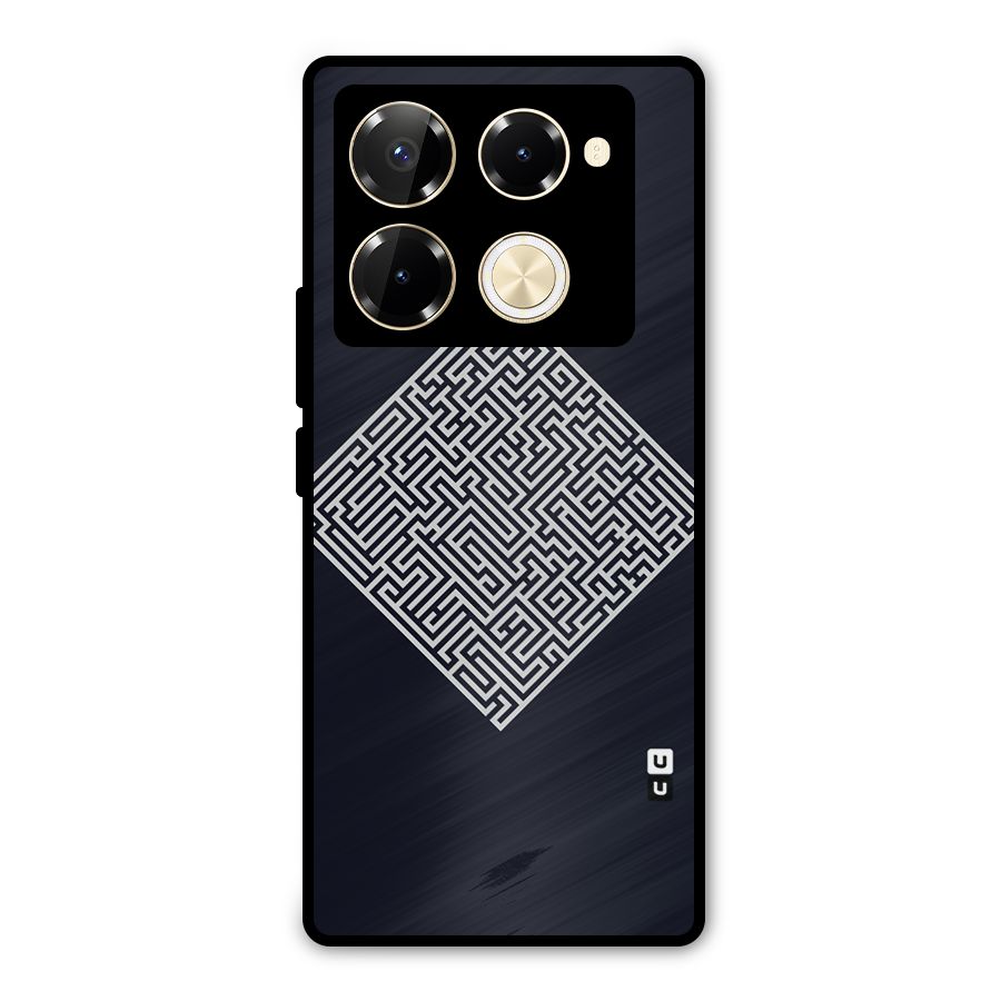 Minimal Maze Pattern Metal Back Case for Infinix Note 40 Pro Plus