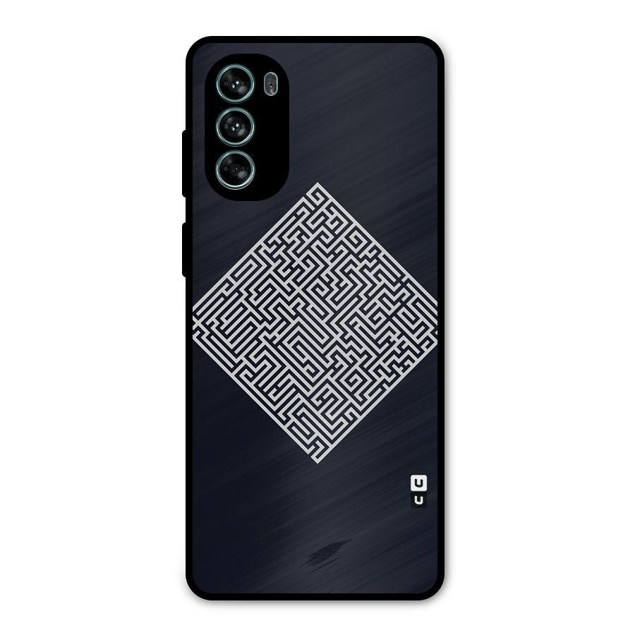 Minimal Maze Pattern Metal Back Case for Moto G62