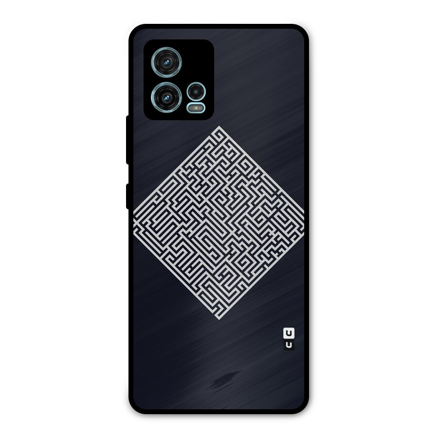 Minimal Maze Pattern Metal Back Case for Moto G72