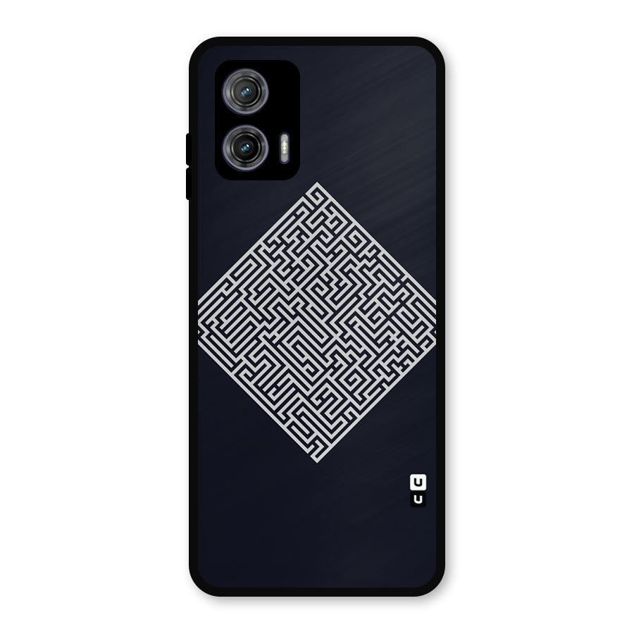 Minimal Maze Pattern Metal Back Case for Moto G73