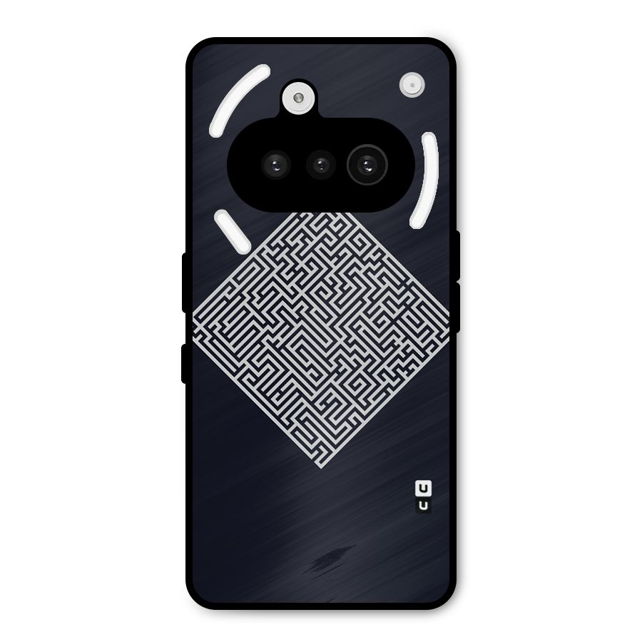 Minimal Maze Pattern Metal Back Case for Nothing Phone 3a