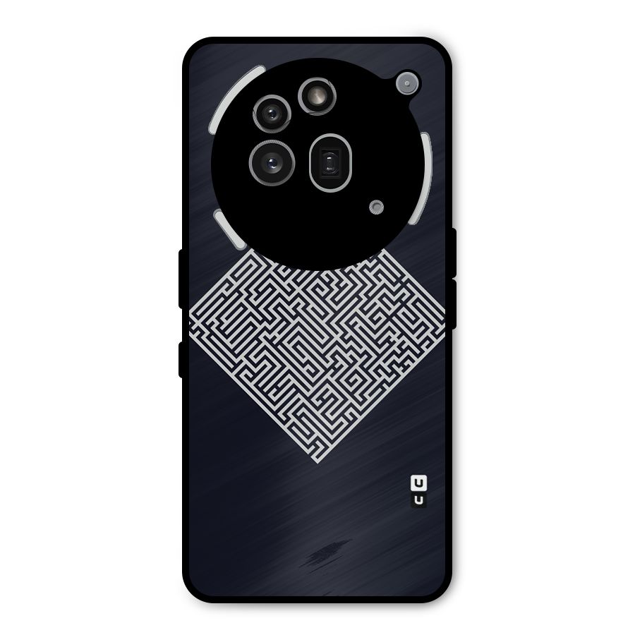 Minimal Maze Pattern Metal Back Case for Nothing Phone 3a Pro